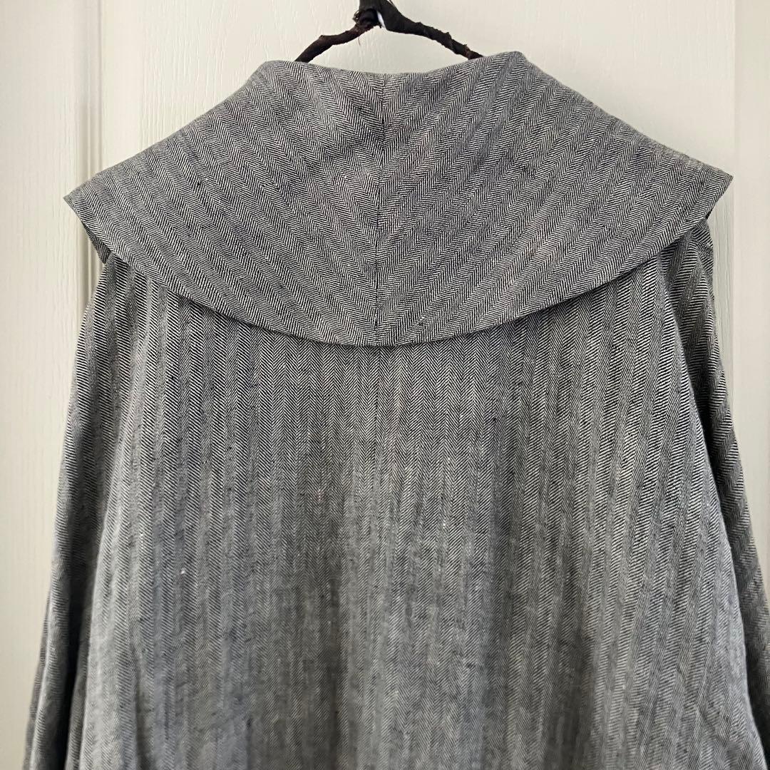 美品✨アデュートリステスロワズィールLOISIR✨リネンデザインロングコート38