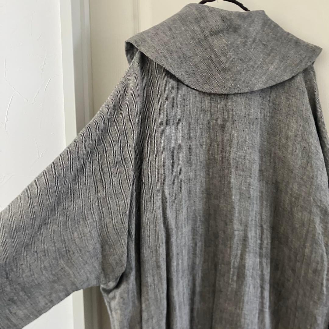 美品✨アデュートリステスロワズィールLOISIR✨リネンデザインロングコート38