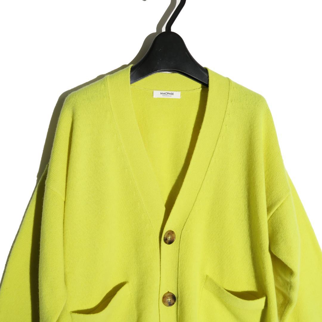 25AW MACPHEE NZ LAMBS Vネックカーディガン S イエロー