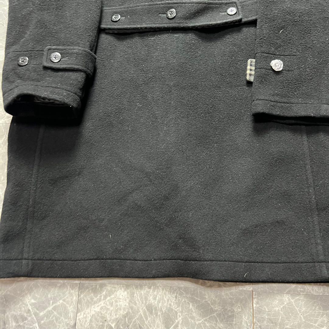 XL!!!バーバリーブラックレーベル　ダッフルコート　ノバチェック 黒