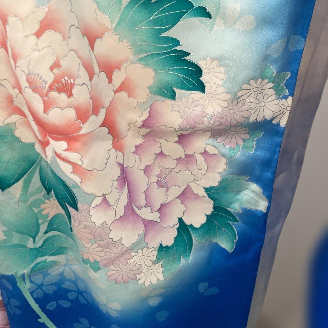 豪華振袖フルセット　駒刺繍　牡丹　成人式　大輪