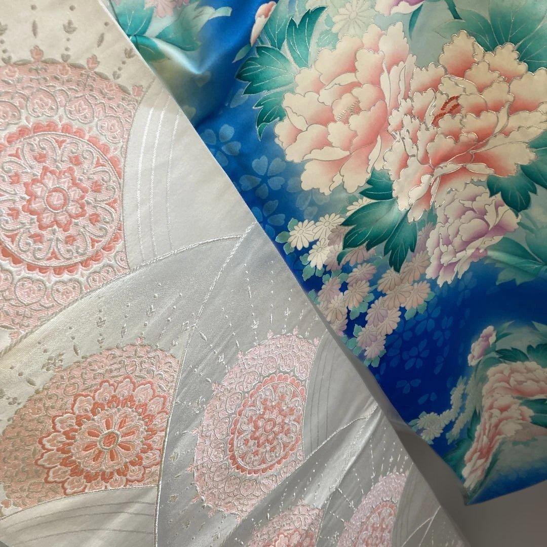 豪華振袖フルセット　駒刺繍　牡丹　成人式　大輪