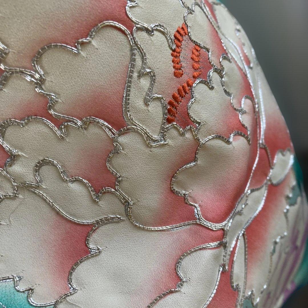 豪華振袖フルセット　駒刺繍　牡丹　成人式　大輪