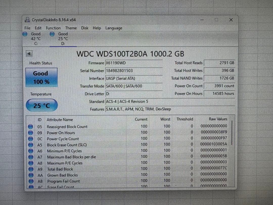 内蔵型SSD WD Blue 1TB SSD
