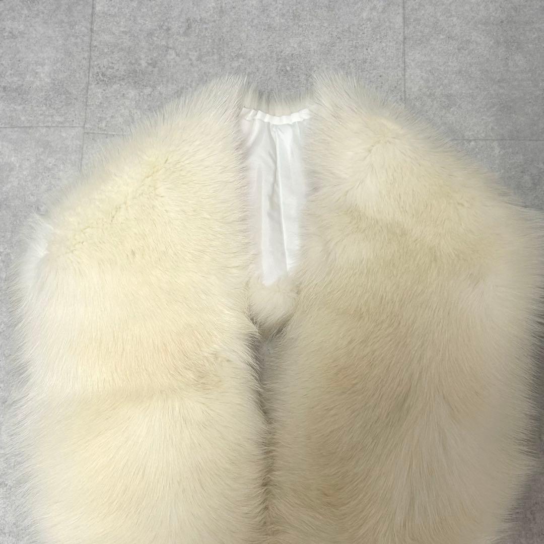 美品✨ SAGA FURSフォックス リアルファー 毛皮 ショール 成人式 白