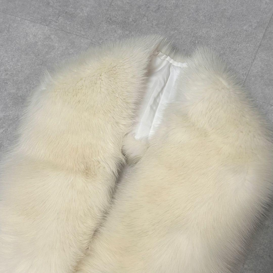 美品✨ SAGA FURSフォックス リアルファー 毛皮 ショール 成人式 白
