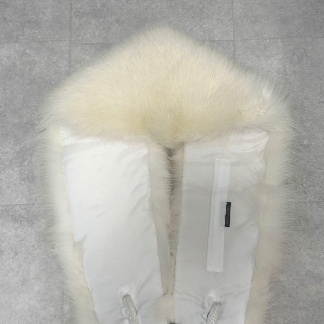 美品✨ SAGA FURSフォックス リアルファー 毛皮 ショール 成人式 白