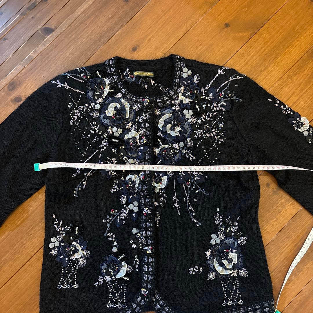ATELIER SAGAN ブラック カーディガン M