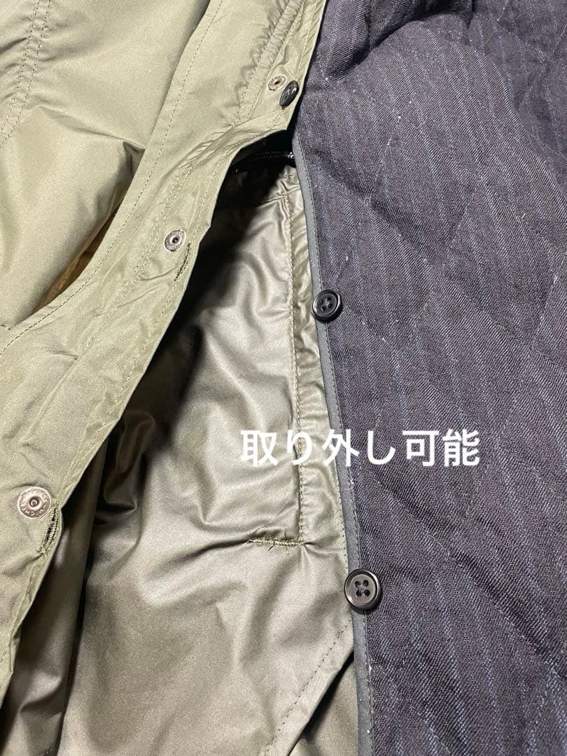 シップス モッズコート ダウンライナー ラクーンファー オリーブ Ⅿ ミリタリー