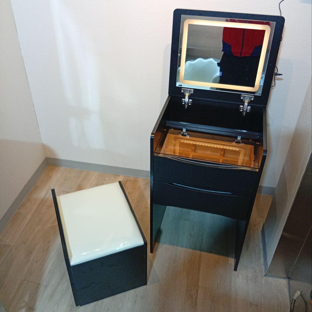 新品【ライト付きドレッサー】ブラック　※10枚目シール浮き　2603211824