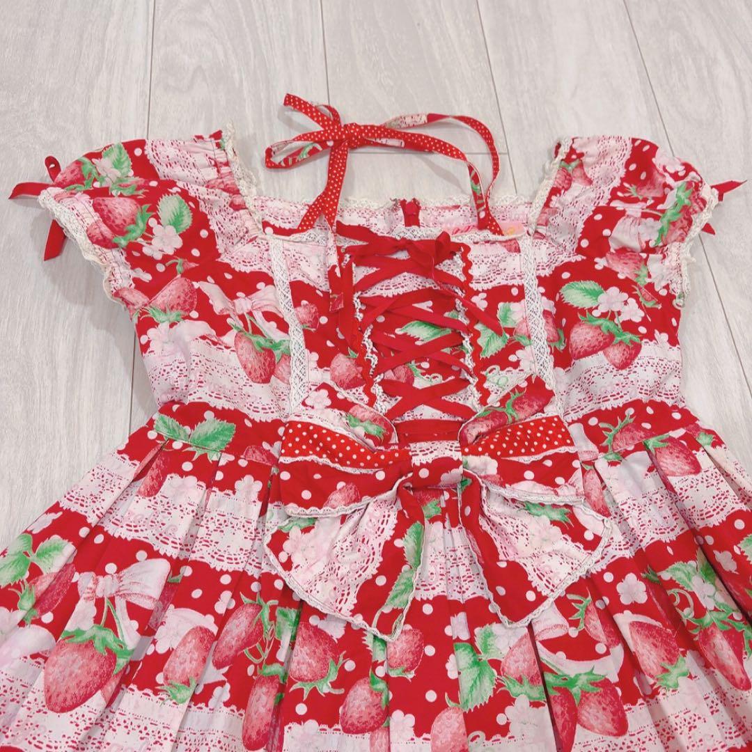 公*o様 Angelic Pretty いちごミルフィーユOP ワンピース 赤