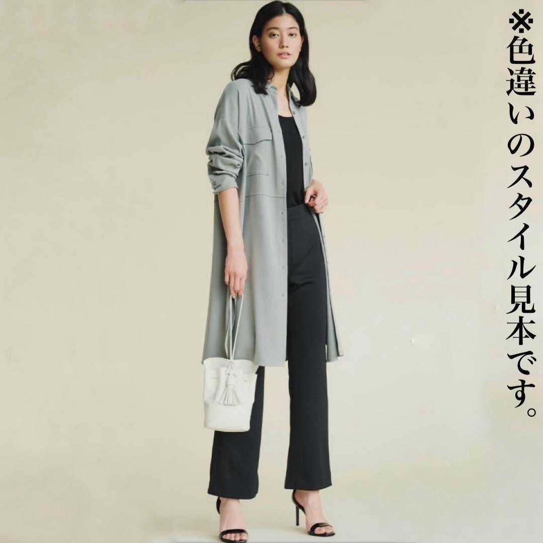 【美品】セオリーリュクス シルクシャツワンピース とろみ素材 黒ブラック ひざ丈