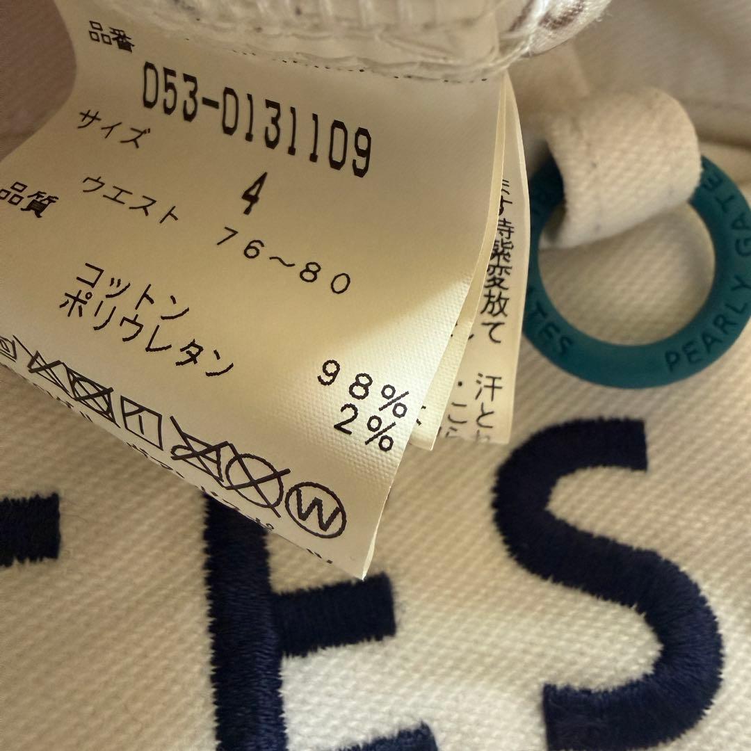 パーリーゲイツ　パンツ　白　ホワイト　M〜L相当　バックロゴデザイン　4 ゴルフ