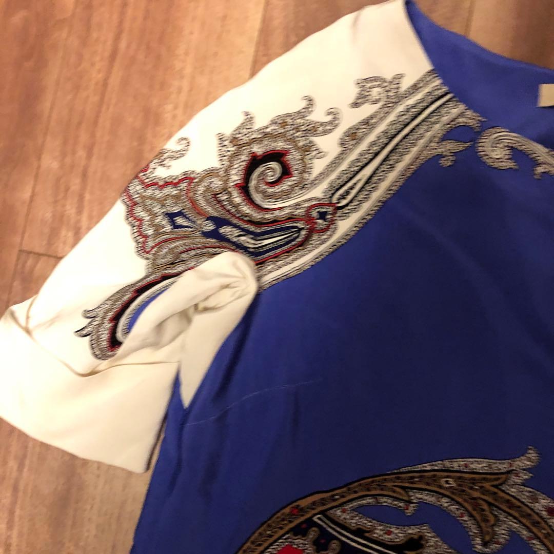 ETRO ペイズリー柄 七分袖ワンピース 50美品