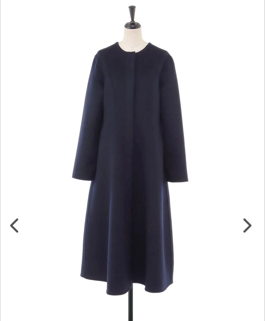 【美品】U-Big ユービック　ウールダブルフェイスFOXボウタイ付ロングコート