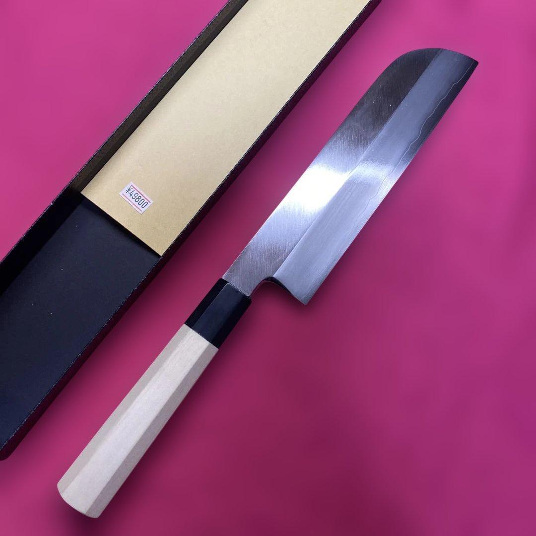 銀三　鎌型薄刃包丁　210㎜ 7寸
