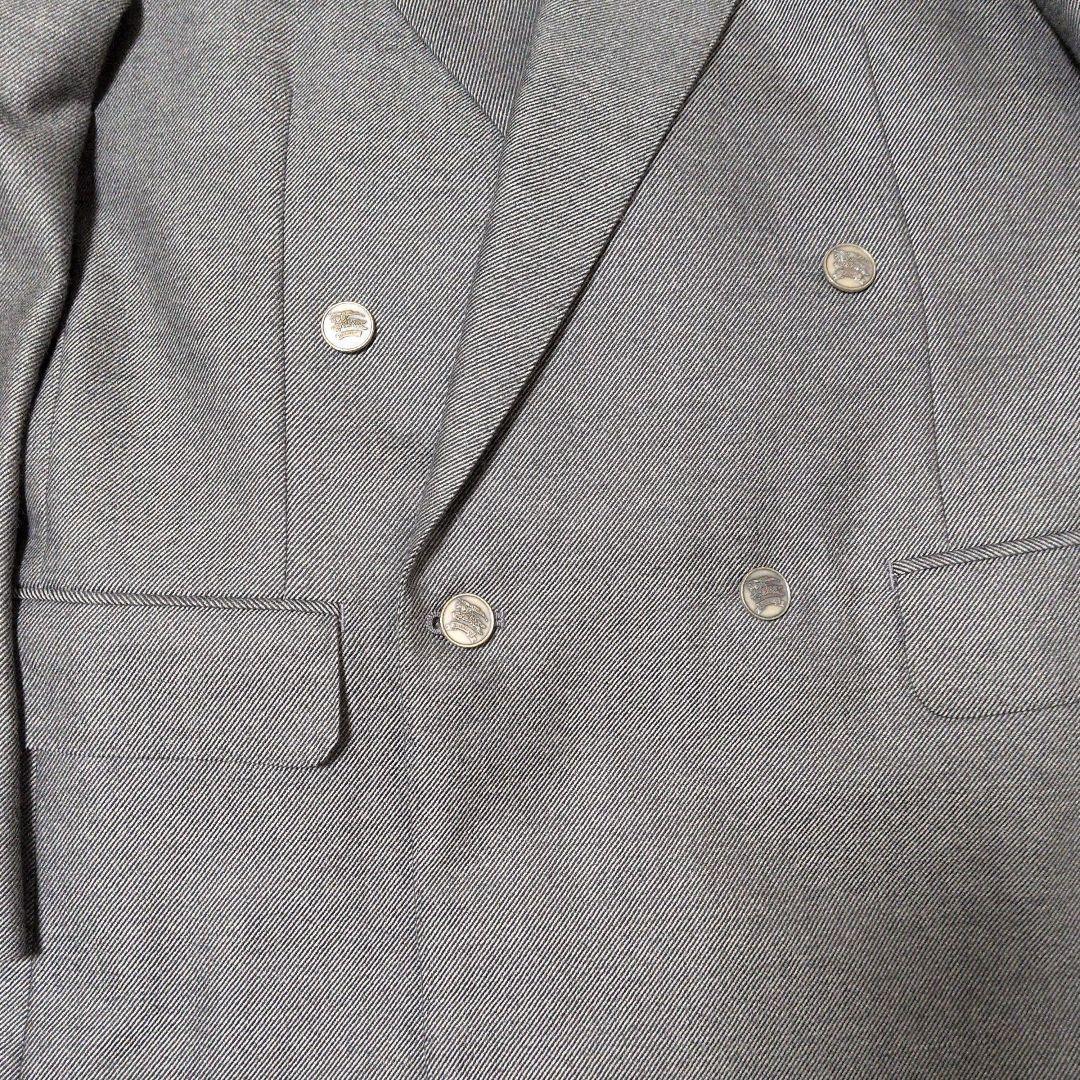 Burberrys'　グレー ダブルブレストスーツ ウール　 A-5　W79