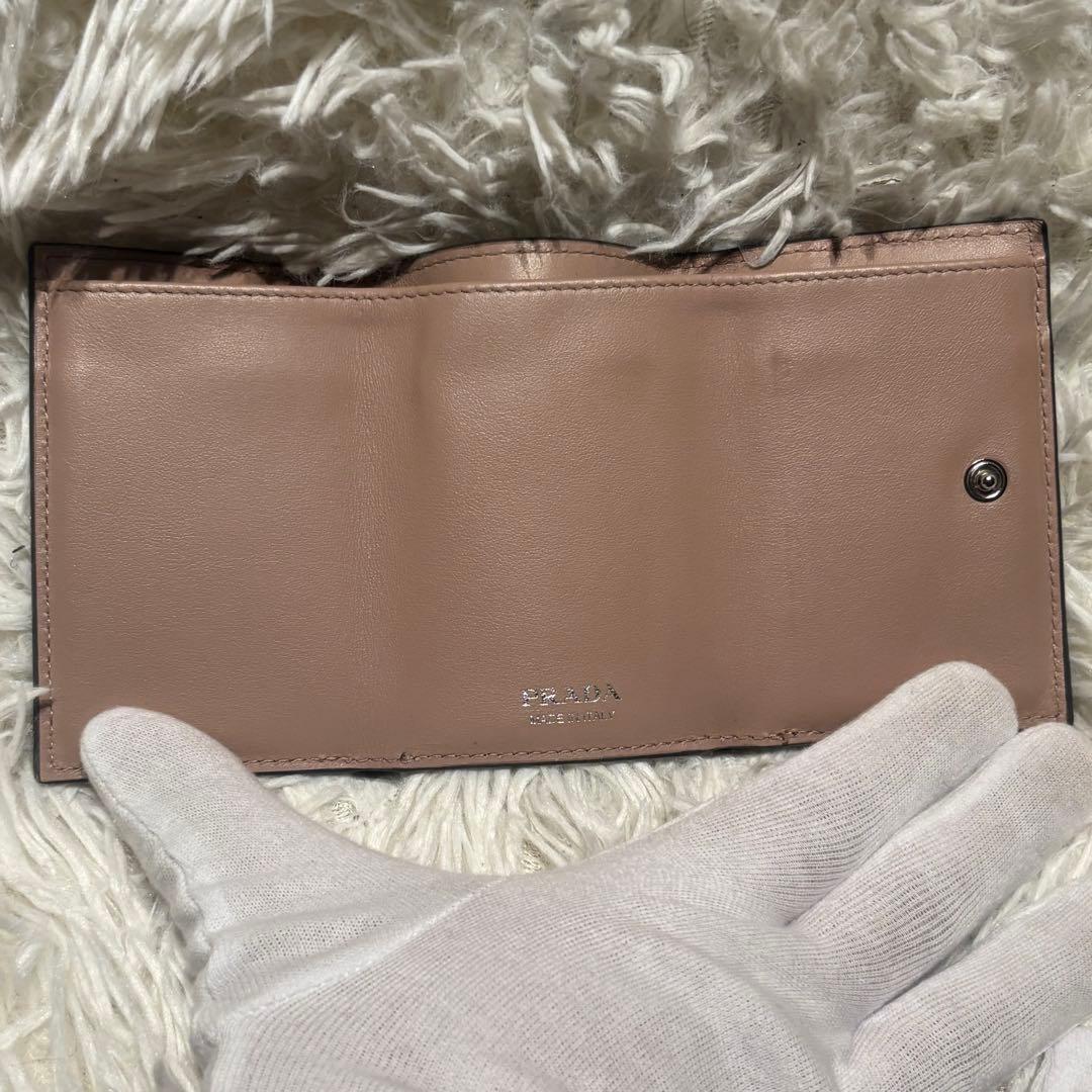 PRADA サフィアーノレザー リボン 三つ折り 財布 ウォレット 札入れ