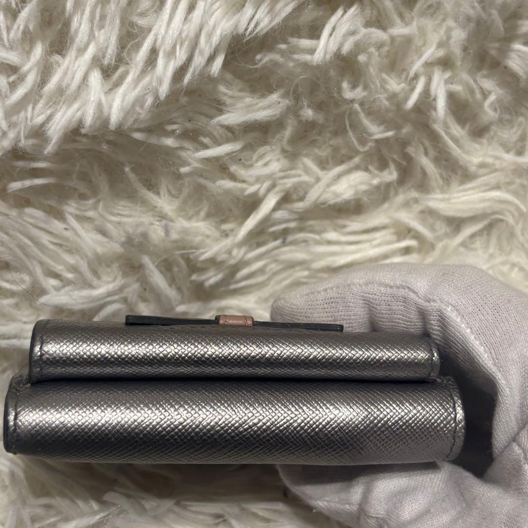 PRADA サフィアーノレザー リボン 三つ折り 財布 ウォレット 札入れ