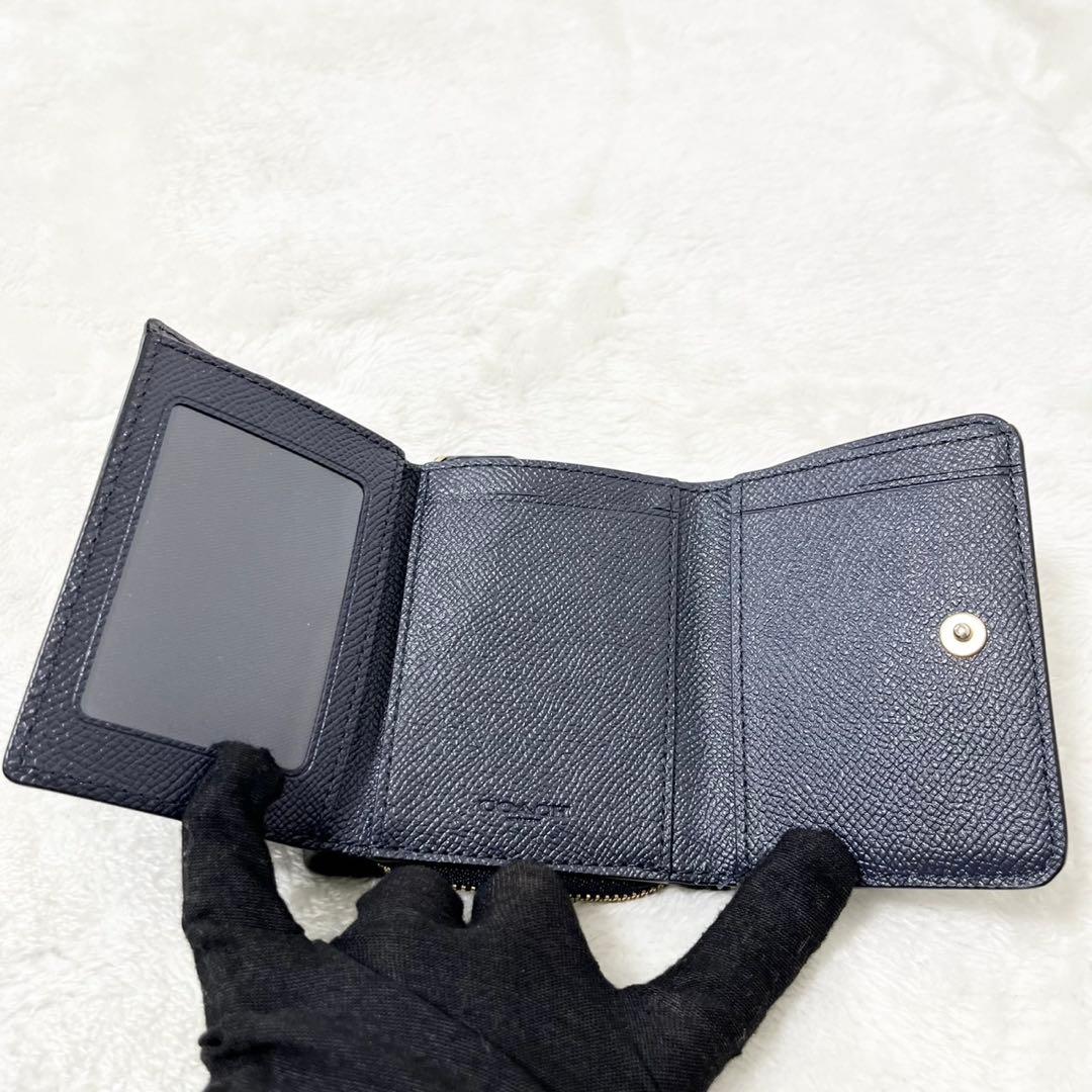 COACH 三つ折り財布 ネイビー レザー 新品