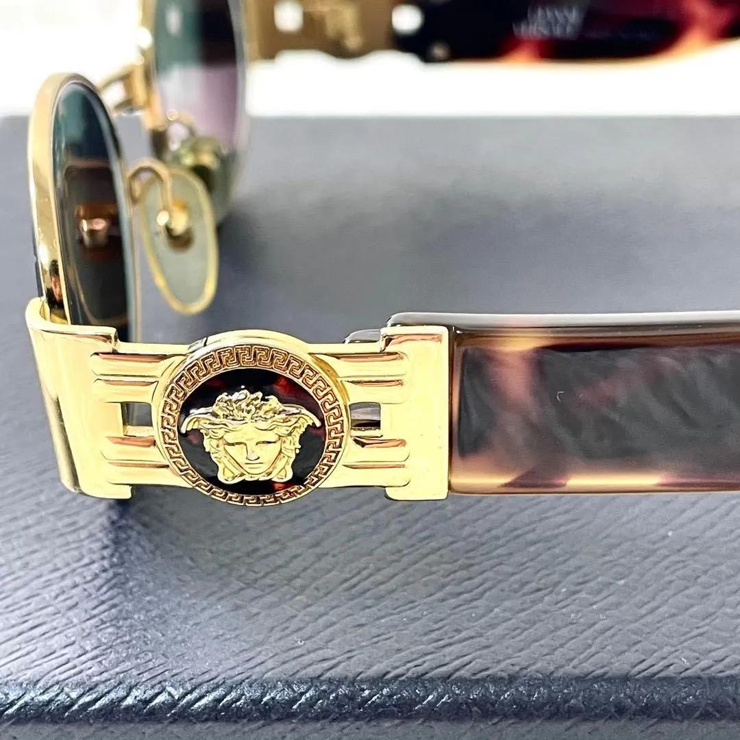 ヴェルサーチ　VERSACE サングラス　メデューサ　　べっ甲　メンズ　ゴールド