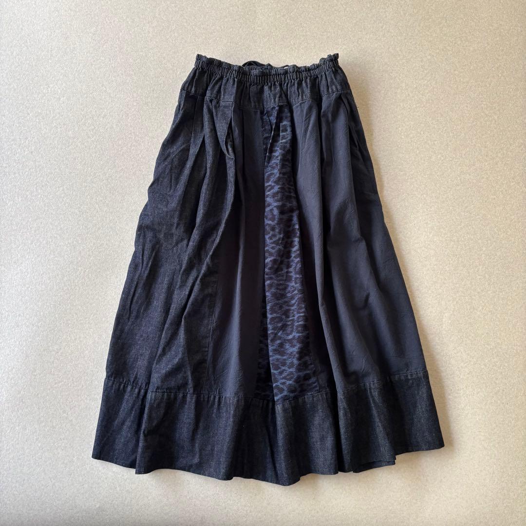 【美品】TIGREBROCANTE 久留米絣　レオパード　デニムスカート　日本製