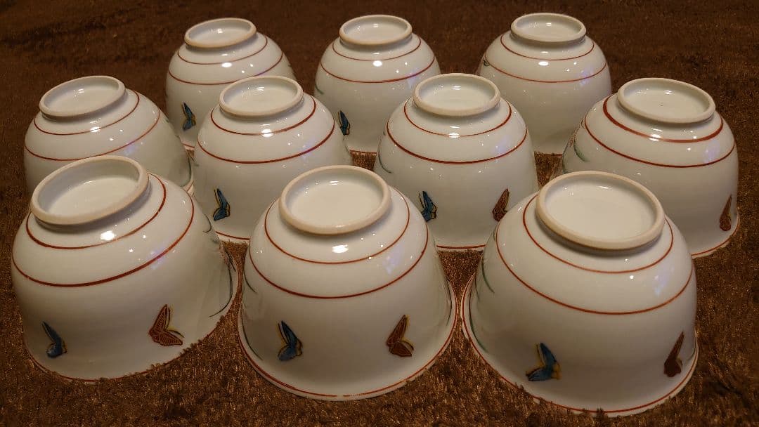 古伊万里　伊万里　古九谷　九谷焼　煎茶碗　華蝶の図　蔵出し　10客