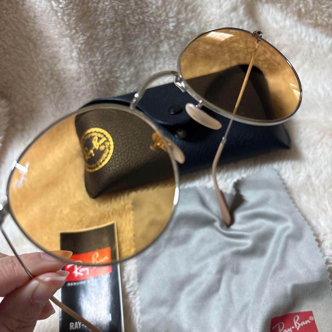 Ray-Ban ROUND L サングラス（ゴールドxイエロー系）