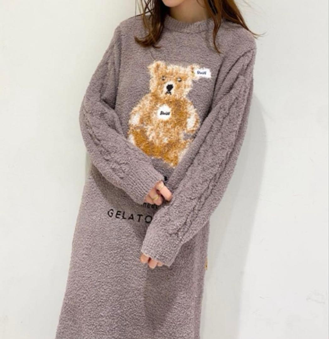 ジェラートピケ　Steiff シュタイフ　パウダージャガードワンピース　ドレス