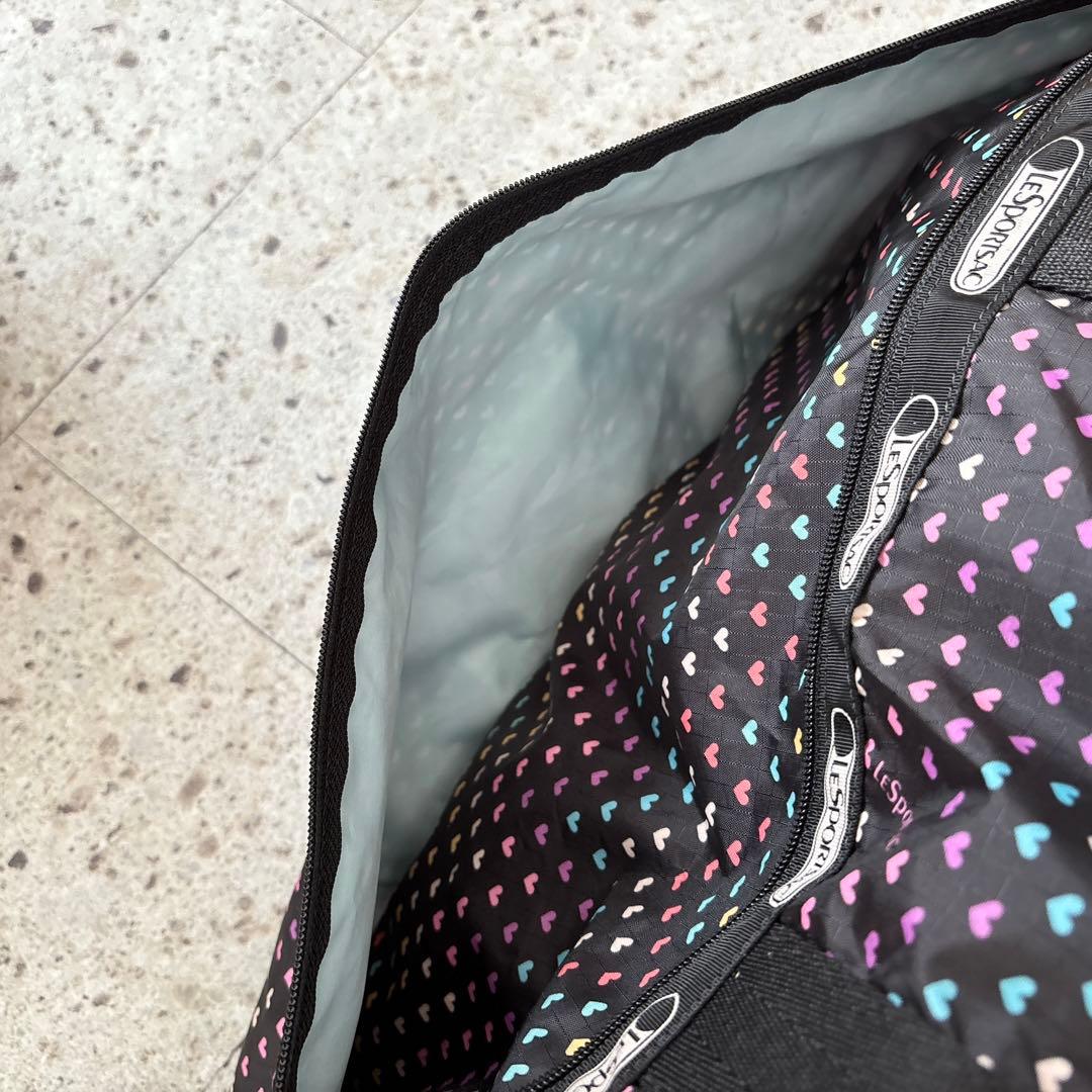 【美品✨】LeSportsac ボストンバック 大容量 2way 黒 ハート