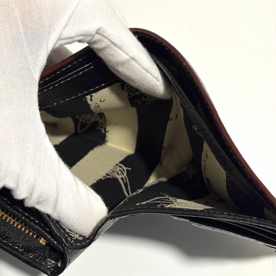 【美品】Vivienne Westwood 三つ折り財布 ファスナー式 ブラック