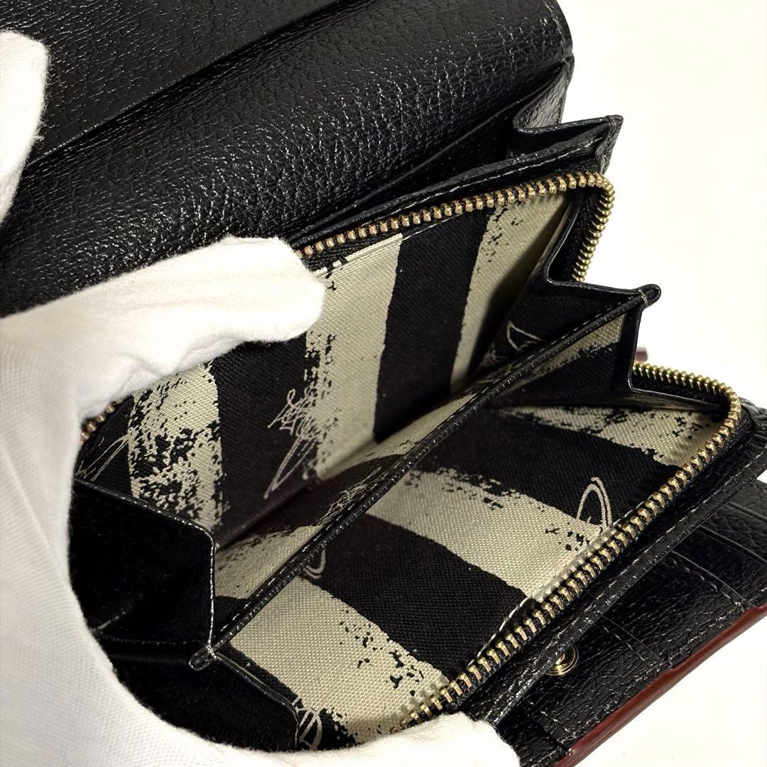 【美品】Vivienne Westwood 三つ折り財布 ファスナー式 ブラック