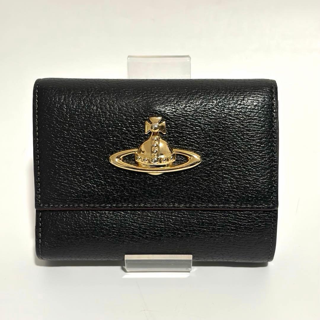 【美品】Vivienne Westwood 三つ折り財布 ファスナー式 ブラック