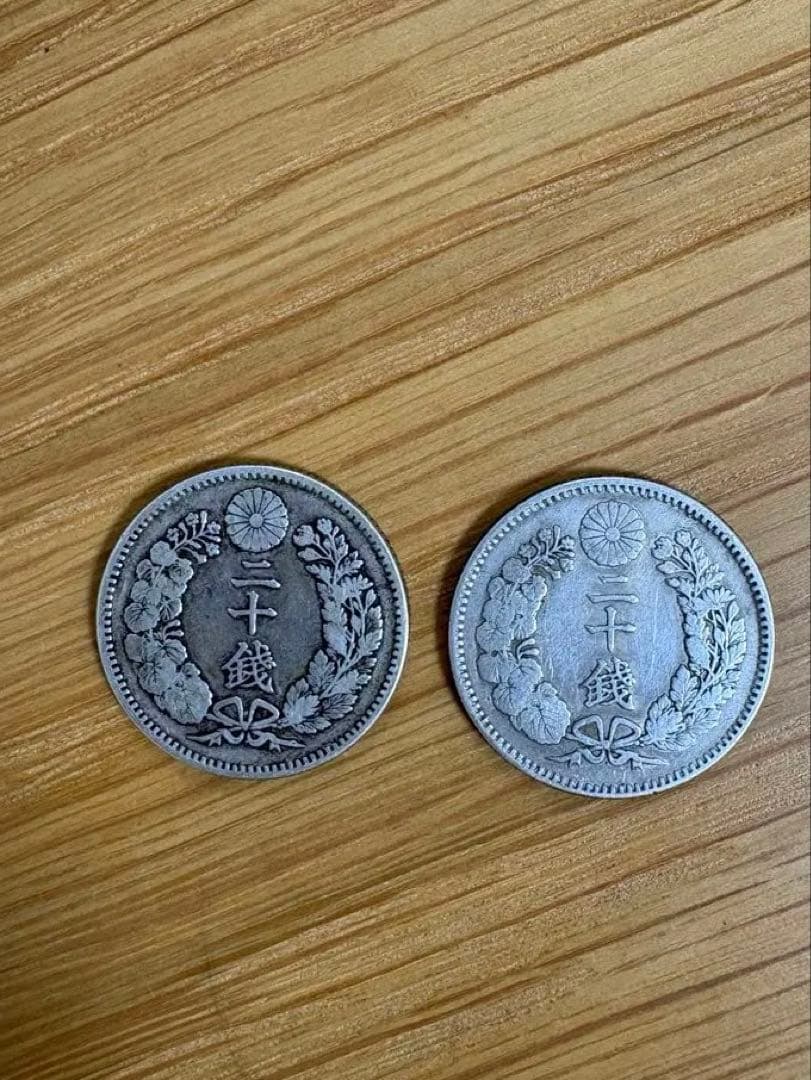 20銭　二十銭　明治28年　二十八年　龍　２枚　セット