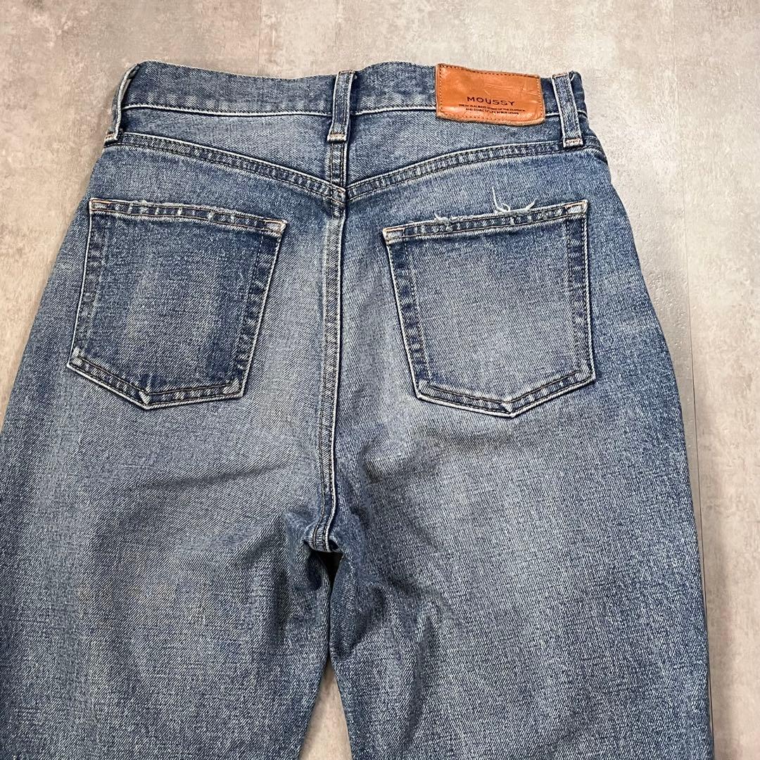 【MOUSSY マウジー】デニムパンツ MVSフレア 26 青 ハイウエスト