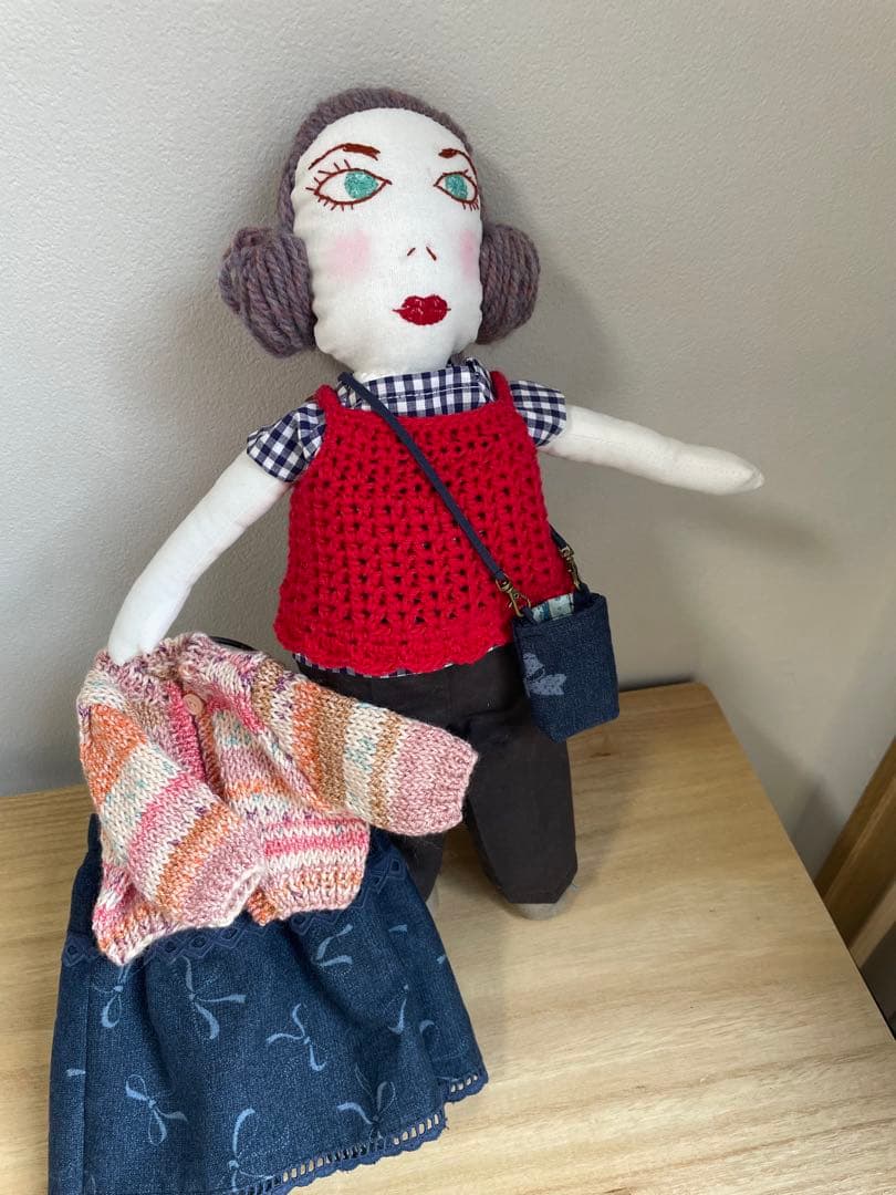 大人着せ替え布人形　春夏コーディネート色々一式セット　ハンドメイド