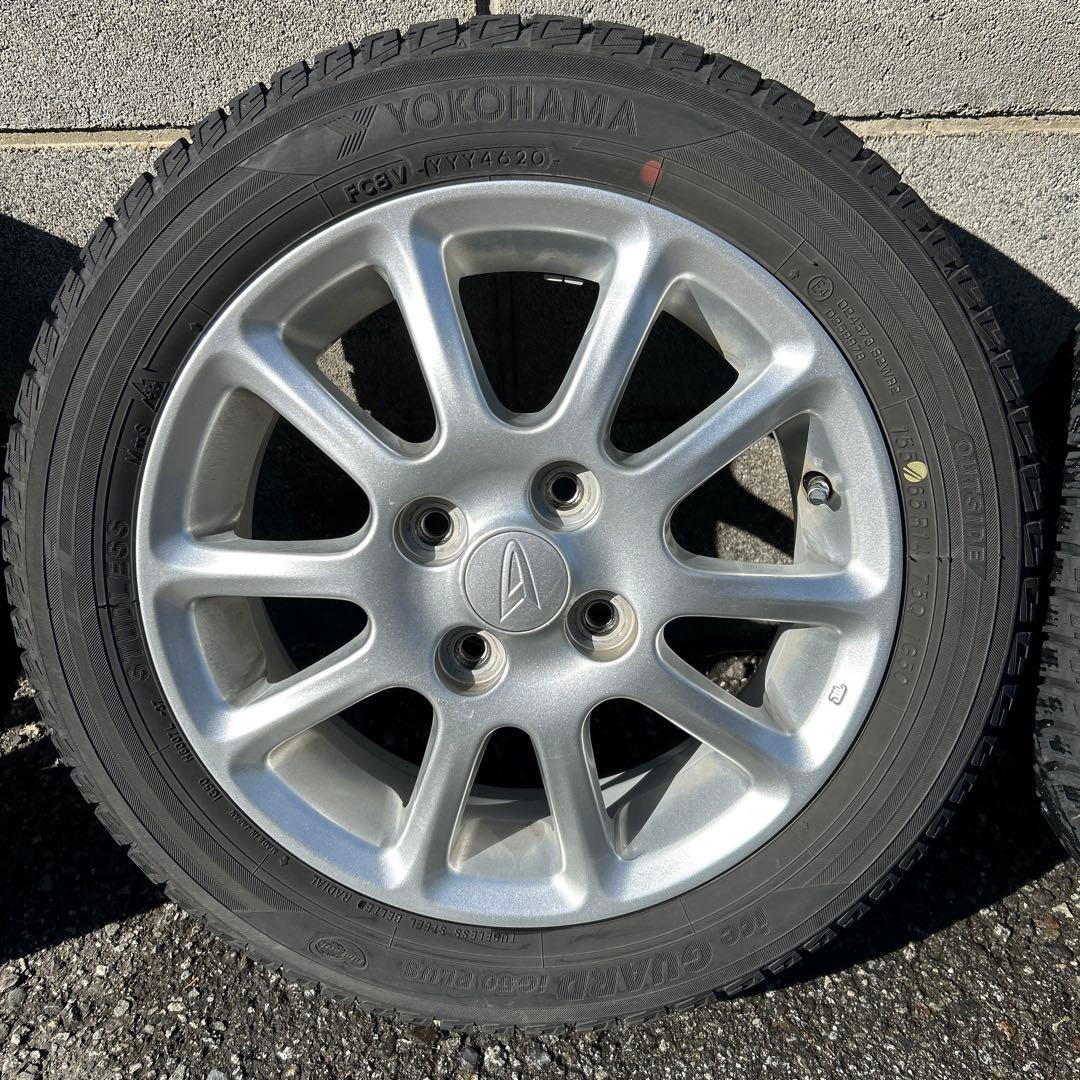 155/65R14ダイハツ純正アルミとスタッドレスタイヤ４本セット送料込
