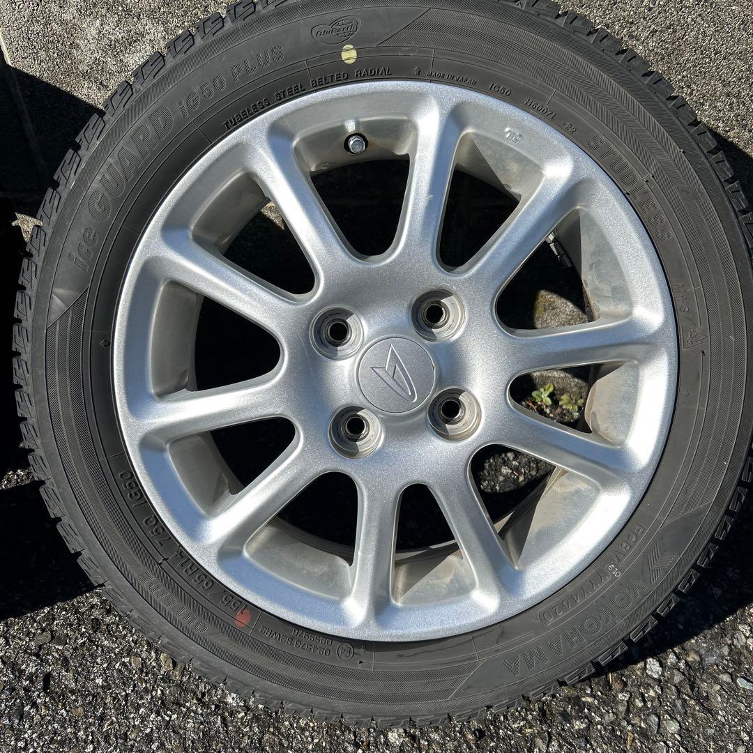 155/65R14ダイハツ純正アルミとスタッドレスタイヤ４本セット送料込