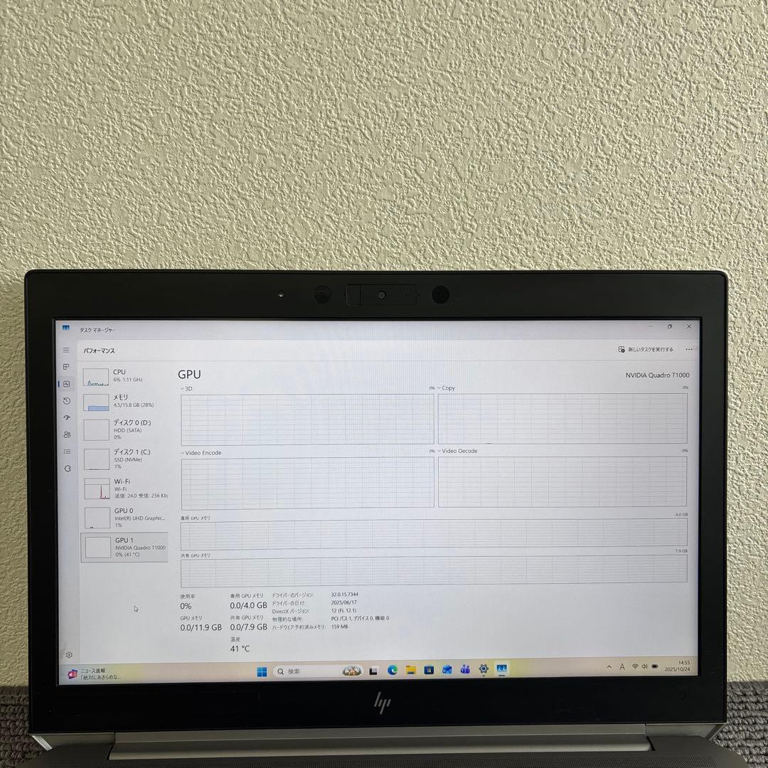 HP ZBook 15 G6 i7-9750H メモリ16GB #M6546