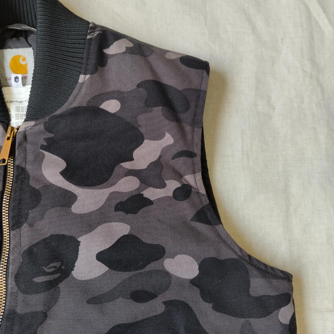 極美品 A BATHING APE カーハート コラボ ダックベスト 1stカモ
