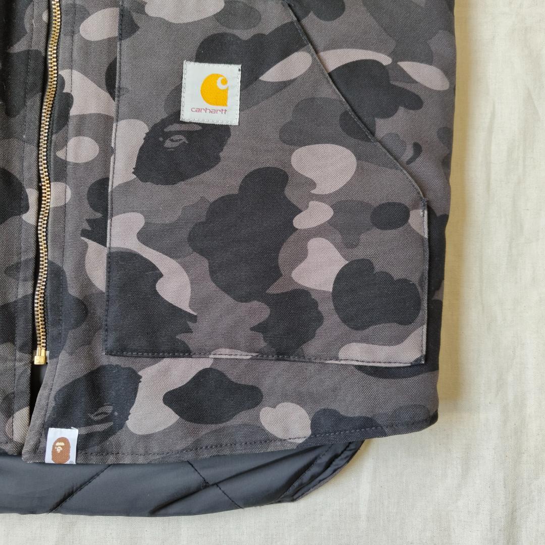 極美品 A BATHING APE カーハート コラボ ダックベスト 1stカモ