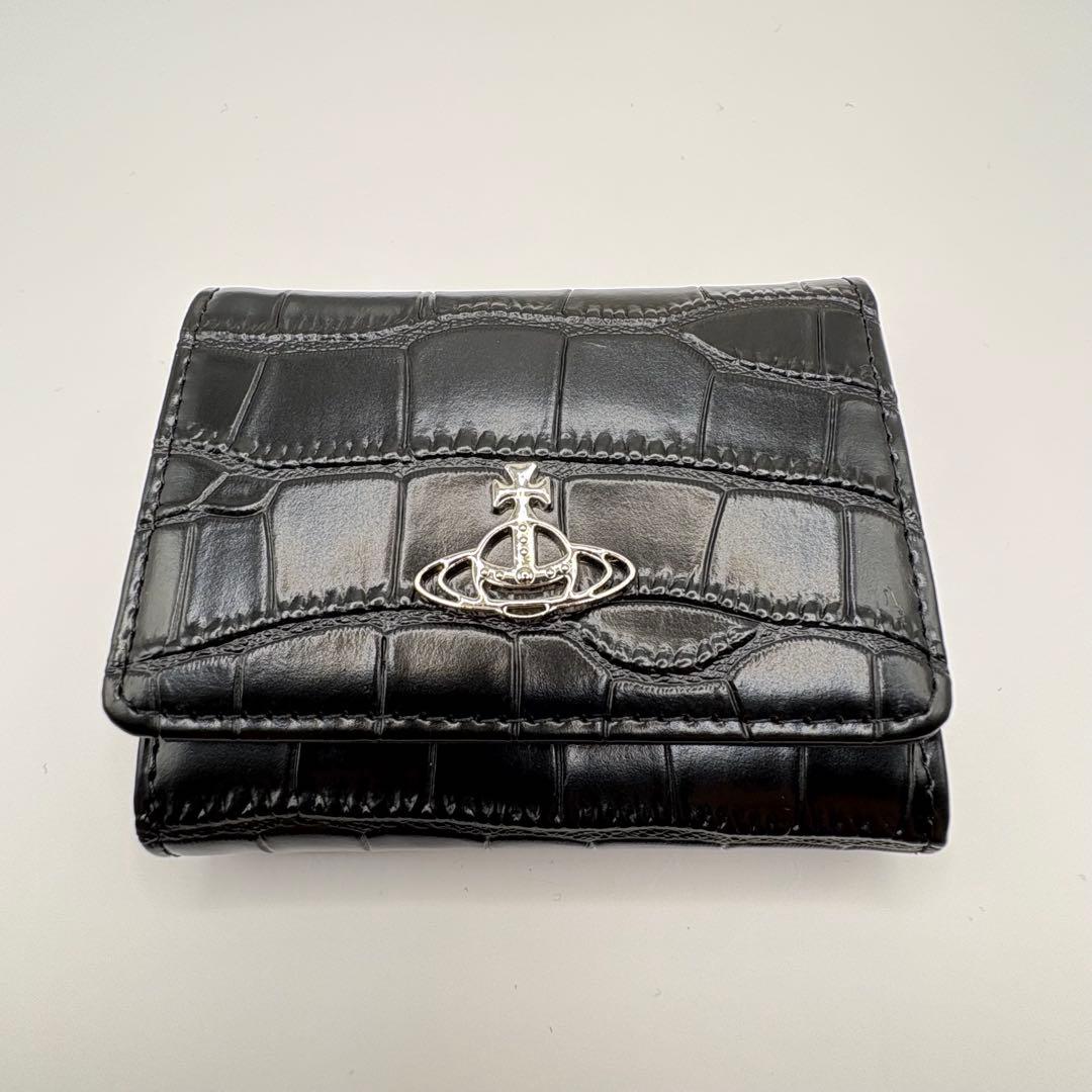 【新品未使用】Vivienne Westwood ブラック　三つ折り財布　がま口
