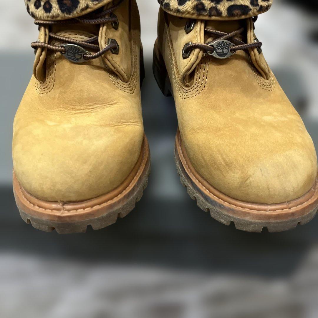 Timberland 6インチ レオパード ボアブーツ 23.5cm レディース