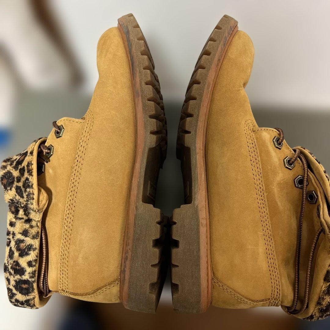 Timberland 6インチ レオパード ボアブーツ 23.5cm レディース