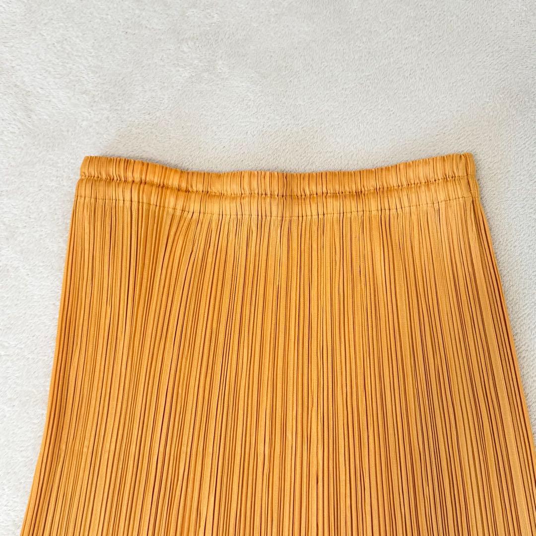 美品✨PLEATS PLEASE プリーツ　ロングスカート　オレンジ
