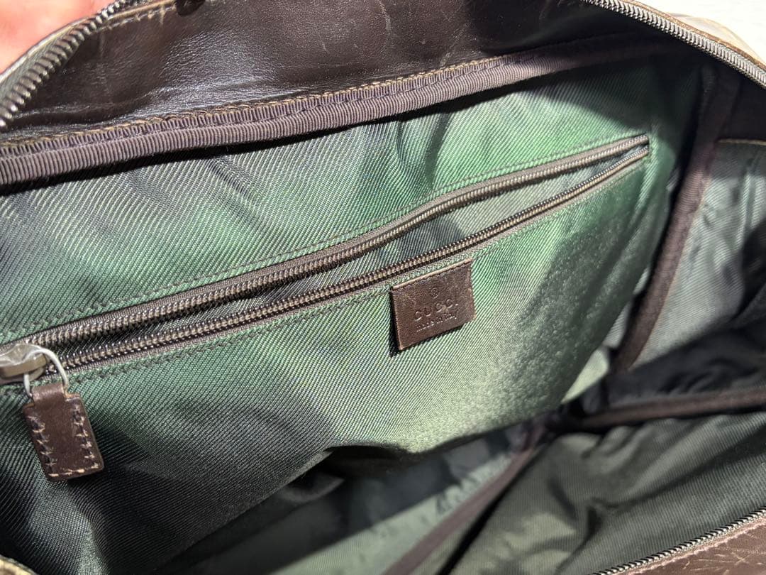 シーサー様　GUCCI OLD GGキャンバス ボストンバッグ ブラウン
