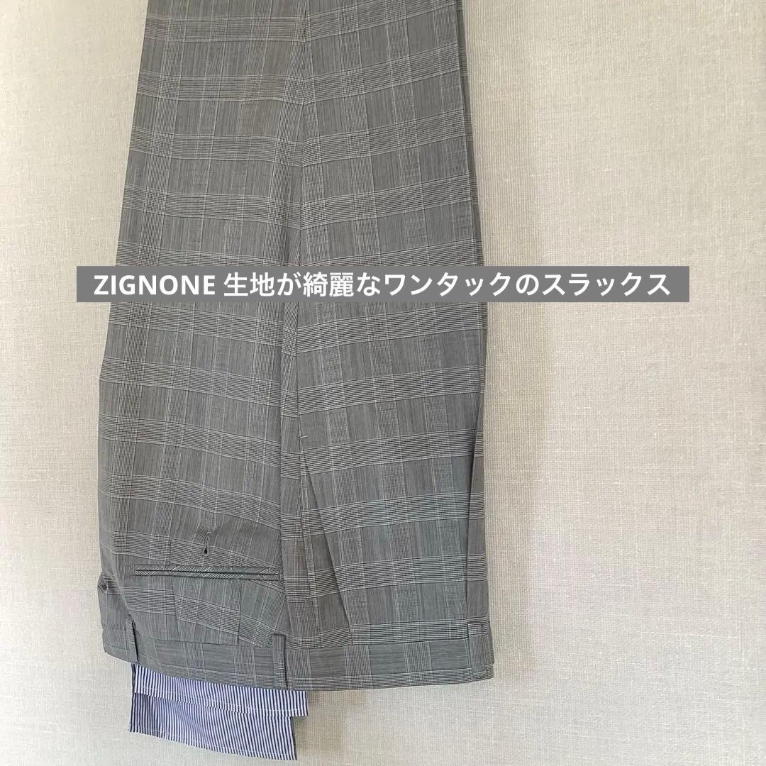 イタリア製ZIGNONEウール100%インテアンテAB7サイズメンズスーツ