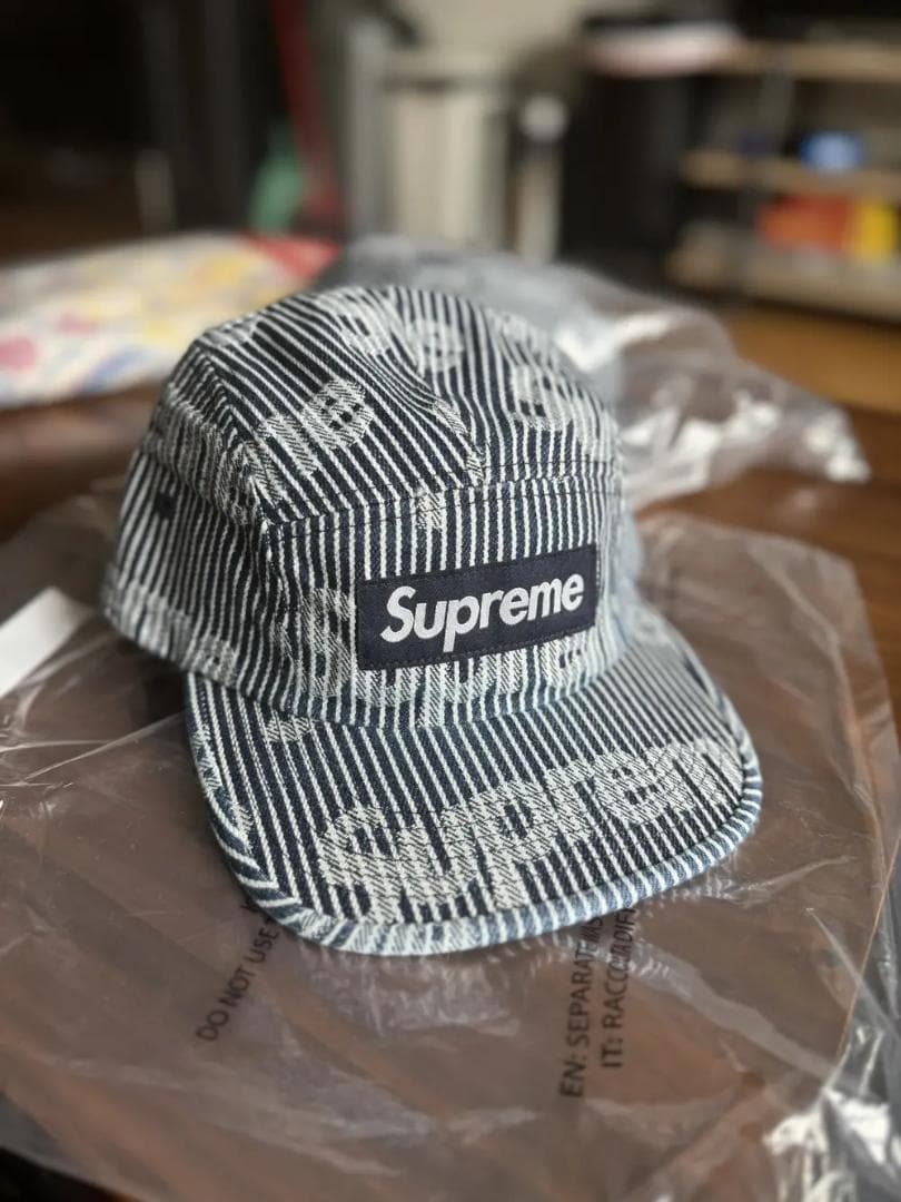 帽子 Supreme Denim Camp Cap \"Stripe\"