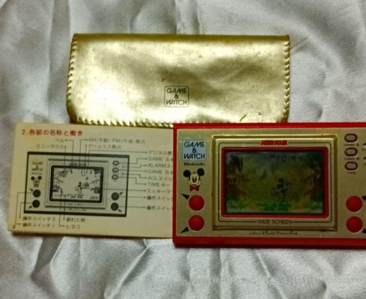 動作確認済　レア　レトロ　昭和　ゲーム　ウォッチ　ミッキー　説明書　ケース付き