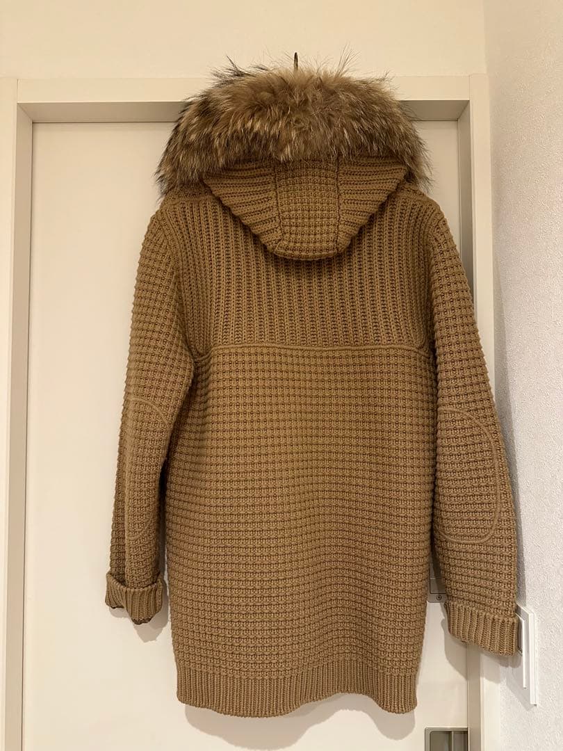 Bark キャメル　ニット ダッフルコート